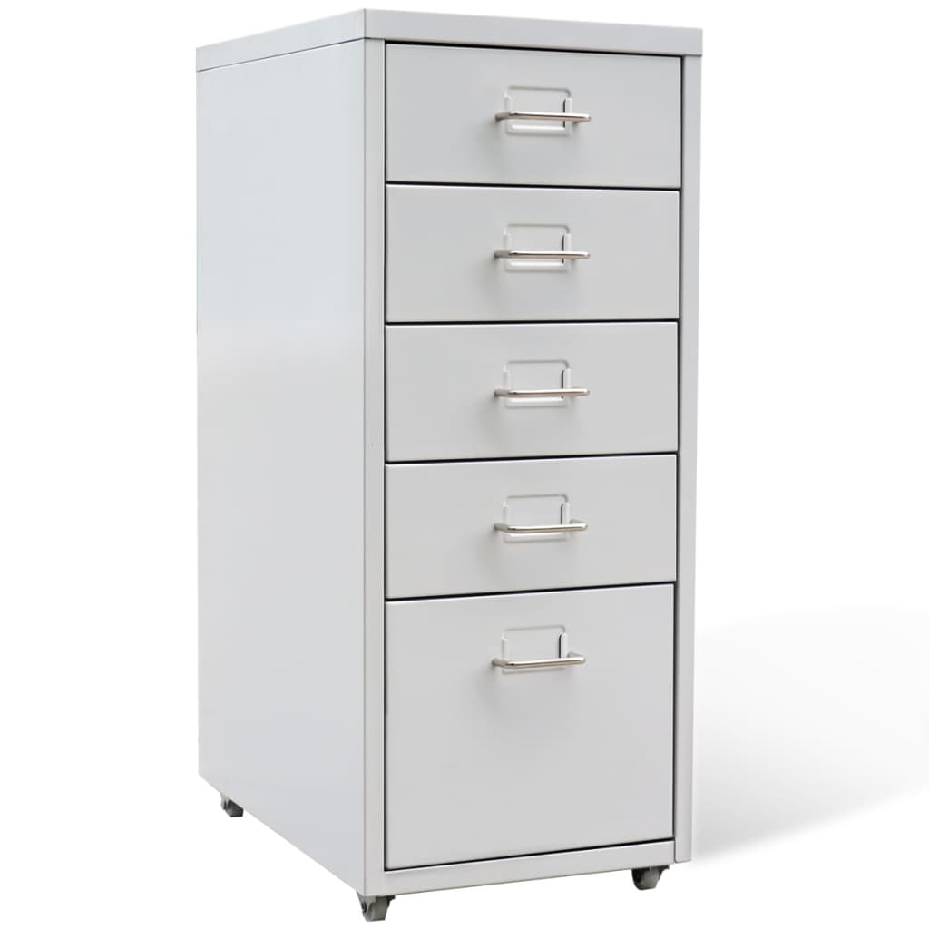Registerschrank mit 5 Schubladen Grau 68,5 cm Stahl