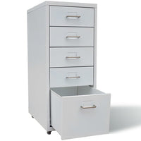 Thumbnail for Registerschrank mit 5 Schubladen Grau 68,5 cm Stahl