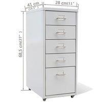 Thumbnail for Registerschrank mit 5 Schubladen Grau 68,5 cm Stahl