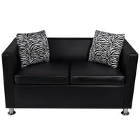 Thumbnail for 2-Sitzer-Sofa Kunstleder Schwarz