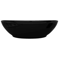 Thumbnail for Keramik Waschbecken Hahnloch/Überlaufloch schwarz oval