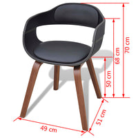 Thumbnail for Esszimmerstühle 2 Stk. Schwarz Bugholz und Kunstleder