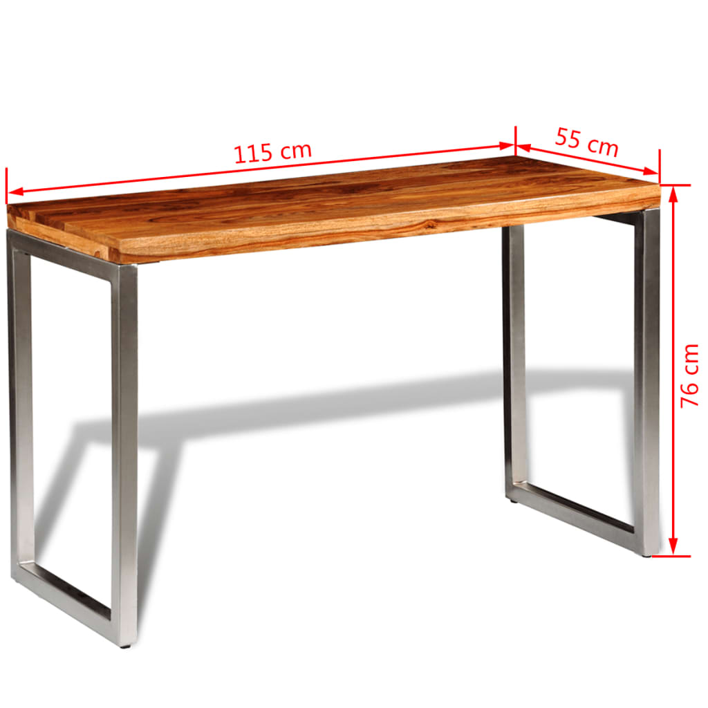 Esstisch Schreibtisch Massivholz mit Stahlbeinen