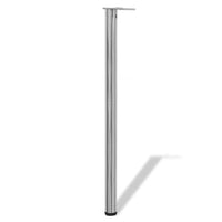 Thumbnail for 242138 4 Height Adjustable Table Legs Brushed Nickel 1100 mm