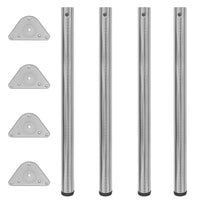 Thumbnail for 242146 4 Height Adjustable Table Legs Brushed Nickel 870 mm
