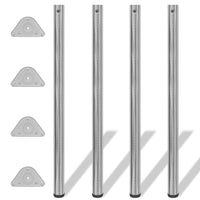 Thumbnail for 242147 4 Height Adjustable Table Legs Brushed Nickel 1100 mm