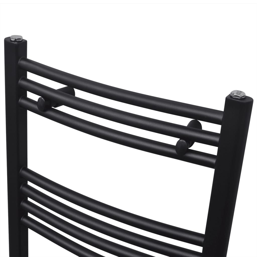 Badheizkörper Schwarz Handtuchhalter Gebogen 480x480 mm
