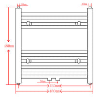 Thumbnail for Badheizkörper Schwarz Handtuchhalter Gebogen 480x480 mm