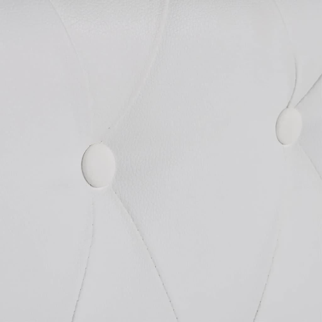 Chesterfield Sofa 2-Sitzer Kunstleder Weiß