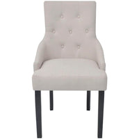 Thumbnail for 242402 vidaXL Dining Chairs 2 pcs Cream Grey Fabric