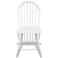 Thumbnail for Esszimmerstühle 6 Stk. Weiß Gummibaum Massivholz