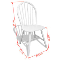 Thumbnail for Esszimmerstühle 6 Stk. Weiß Gummibaum Massivholz