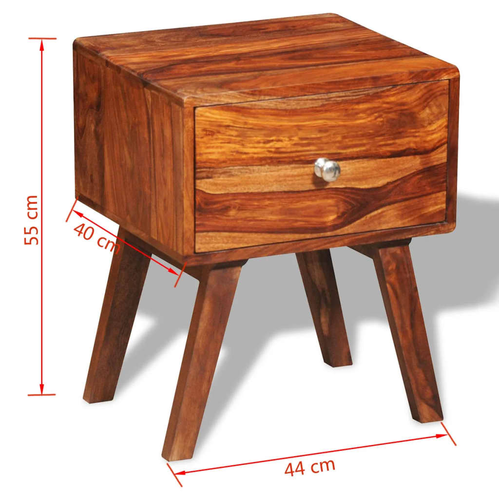 Nachttisch mit 1 Schublade 55 cm Massivholz