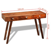 Thumbnail for Konsolentisch mit 3 Schubladen 76 cm Massivholz