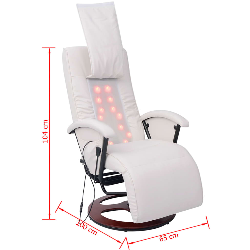 Shiatsu Massagestuhl White Kunstleder