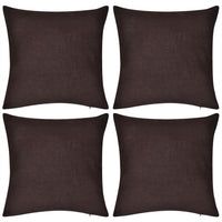 Thumbnail for 130914 4 Brown Cushion Covers Cotton 50 x 50 cm