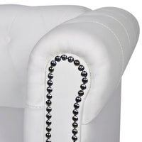 Thumbnail for vidaXL Chesterfield-Sofas 2-Sitzer und 3-Sitzer Kunstleder Weiß