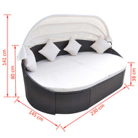 Thumbnail for Garten-Sonneninsel mit Sonnendach Poly Rattan Braun