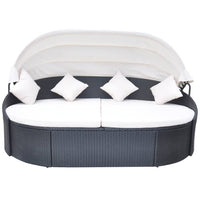 Thumbnail for Outdoor-Sonneninsel mit Sonnendach Poly Rattan Schwarz