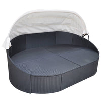 Thumbnail for Outdoor-Sonneninsel mit Sonnendach Poly Rattan Schwarz