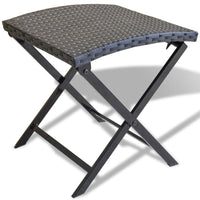 Thumbnail for Klappbarer Hocker Poly Rattan Schwarz