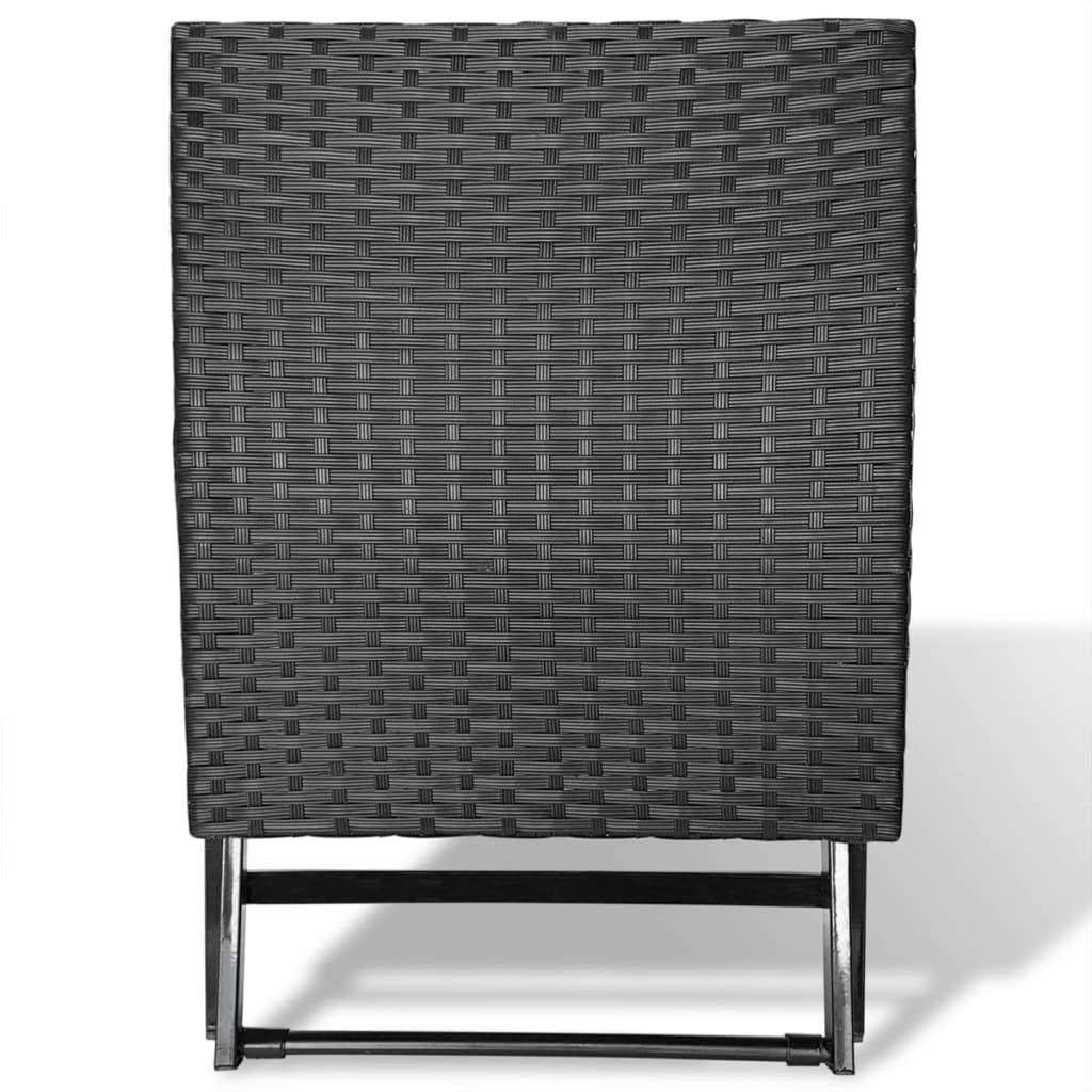 Klappbarer Hocker Poly Rattan Schwarz