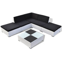 Thumbnail for 6-tlg. Garten-Lounge-Set mit Kissen Poly Rattan Weiß