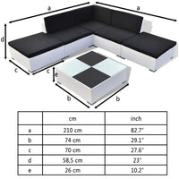 Thumbnail for 6-tlg. Garten-Lounge-Set mit Kissen Poly Rattan Weiß