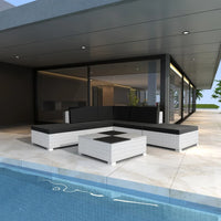 Thumbnail for 6-tlg. Garten-Lounge-Set mit Kissen Poly Rattan Weiß