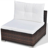 Thumbnail for 5-tlg. Garten-Lounge-Set mit Auflagen Poly Rattan Braun