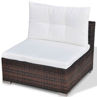 Thumbnail for 6-tlg. Garten-Lounge-Set mit Auflagen Poly Rattan Braun