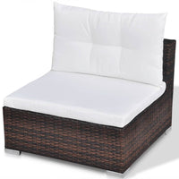 Thumbnail for 10-tlg. Garten-Lounge-Set mit Auflagen Poly Rattan Braun