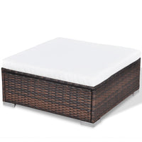 Thumbnail for 10-tlg. Garten-Lounge-Set mit Auflagen Poly Rattan Braun