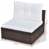 Thumbnail for 10-tlg. Garten-Lounge-Set mit Auflagen Poly Rattan Braun