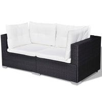 Thumbnail for 10-tlg. Garten-Lounge-Set mit Auflagen Poly Rattan Schwarz