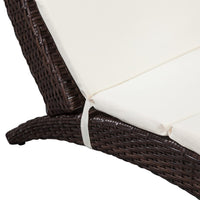 Thumbnail for Klappbare Sonnenliege mit Auflage Poly Rattan Braun