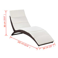 Thumbnail for Klappbare Sonnenliege mit Auflage Poly Rattan Braun