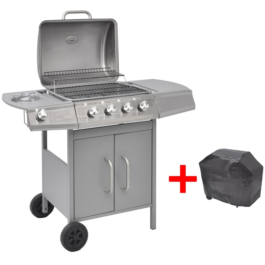 Gasgrill 4+1 Brenner Silbern