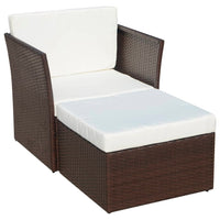 Thumbnail for Gartensessel mit Fußhocker Poly Rattan Braun
