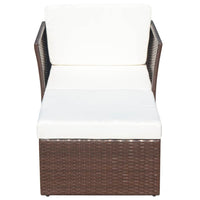 Thumbnail for Gartensessel mit Fußhocker Poly Rattan Braun
