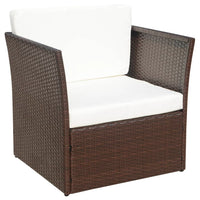 Thumbnail for Gartensessel mit Fußhocker Poly Rattan Braun