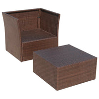 Thumbnail for Gartensessel mit Fußhocker Poly Rattan Braun