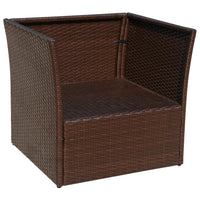 Thumbnail for Gartensessel mit Fußhocker Poly Rattan Braun