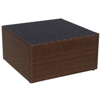 Thumbnail for Gartensessel mit Fußhocker Poly Rattan Braun