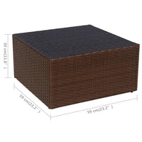 Thumbnail for Gartensessel mit Fußhocker Poly Rattan Braun