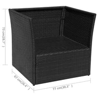 Thumbnail for Gartensessel mit Fußhocker Poly Rattan Schwarz