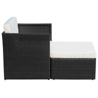 Thumbnail for Gartensessel mit Fußhocker Poly Rattan Schwarz