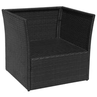 Thumbnail for Gartensessel mit Fußhocker Poly Rattan Schwarz