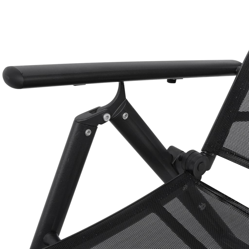 Sonnenliege Klappbar Aluminium 178x63,5x96 cm Schwarz