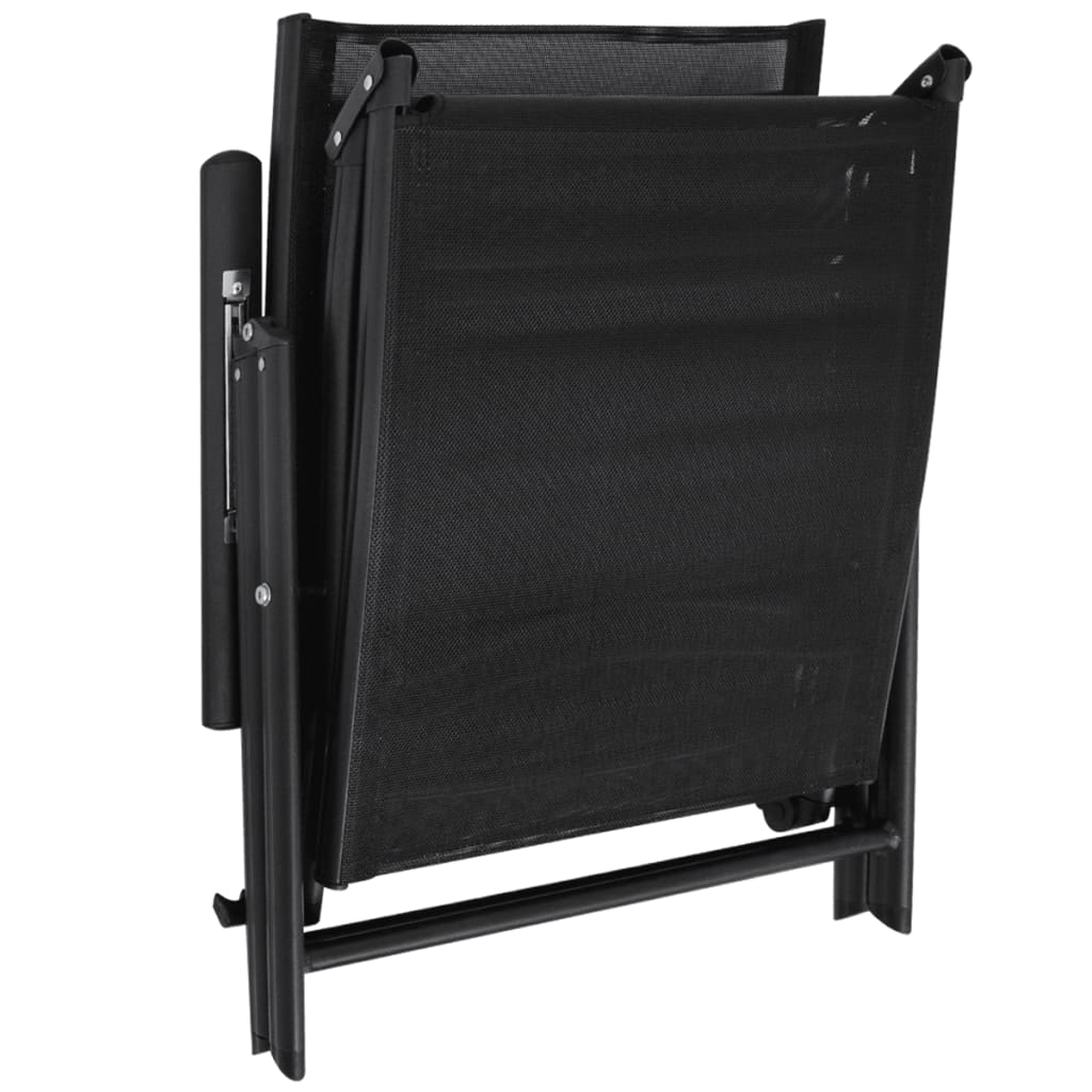Sonnenliege Klappbar Aluminium 178x63,5x96 cm Schwarz